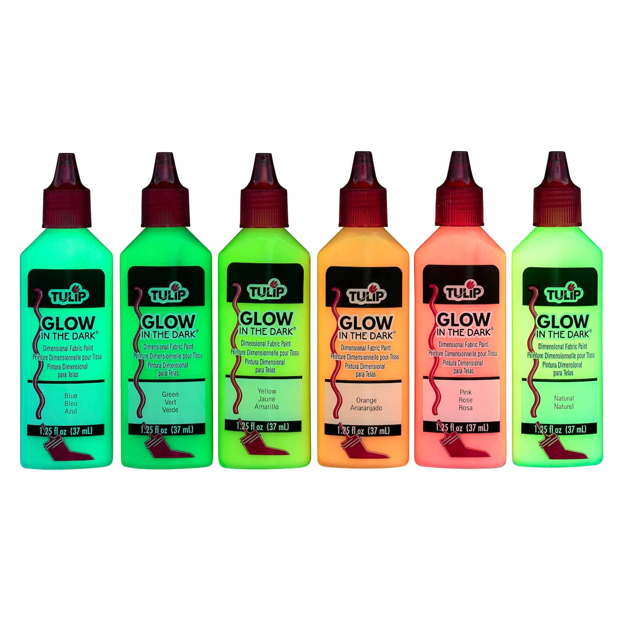 Ensemble de 6 peintures dimensionnelles pour tissu de Tulip